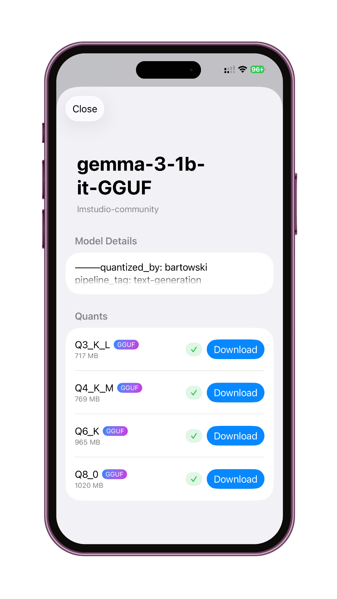 Model Management Interface